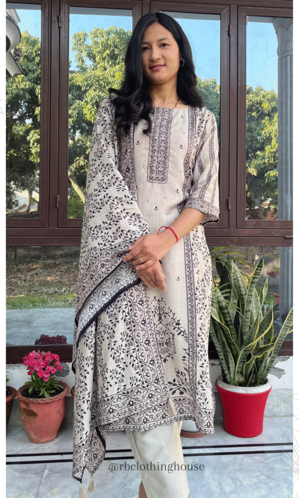 Muslin Digital Print Straight Suit set