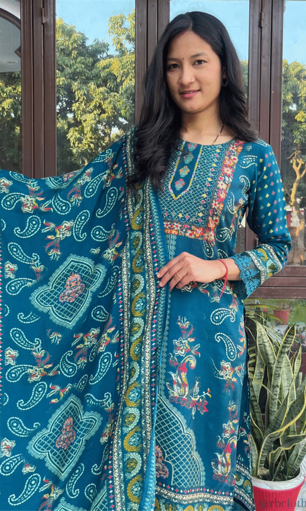 Butter Muslin Straight Suit Set