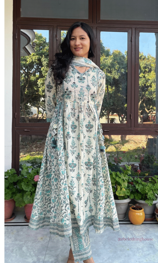 Cotton Printed A-line Suit Set
