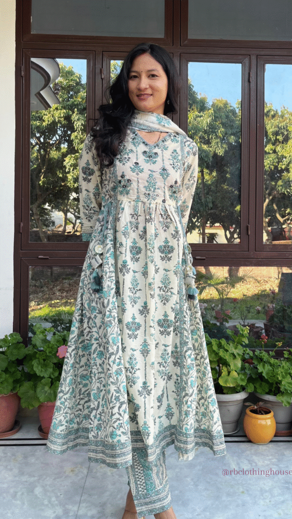 Cotton Printed A-line Suit Set