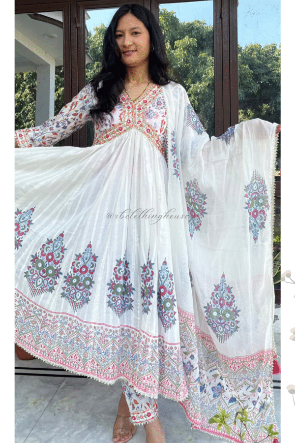 White Anarkali Suit Set