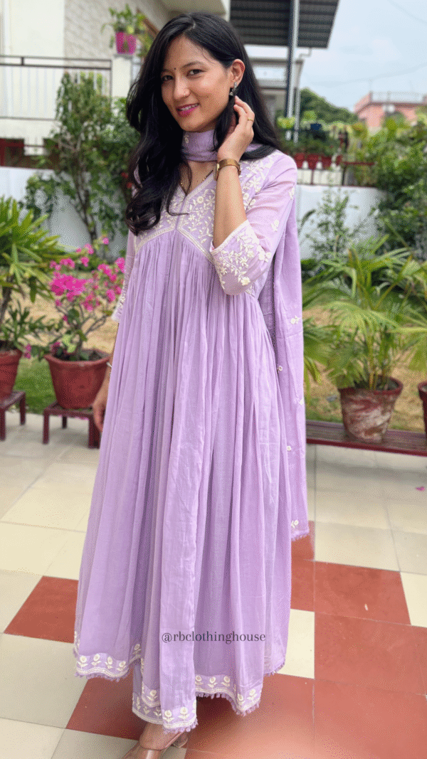 Alia Style Mul Cotton Flared Suit Set