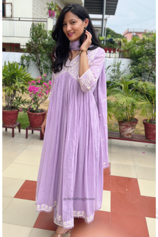 Alia Style Mul Cotton Flared Suit Set