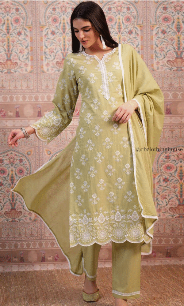 Embroidered Cotton Suit Set