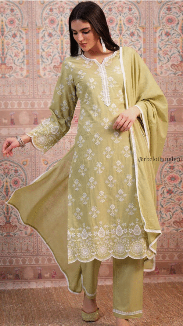 EMBROIDERED COTTON SUIT SET