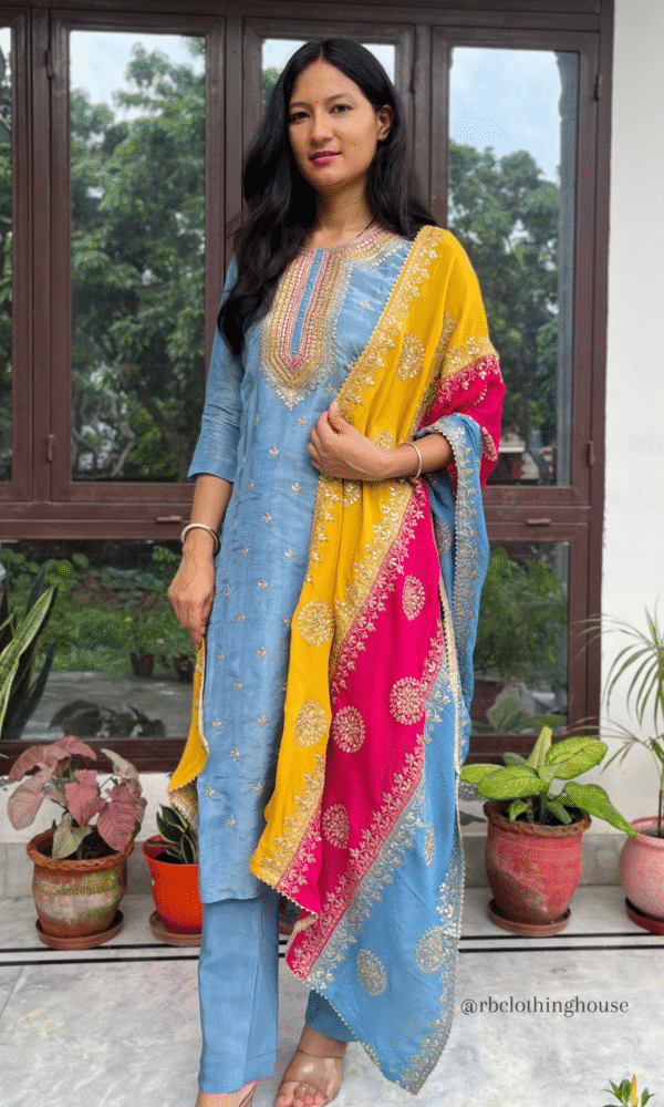 Shimmer Tissue Party Wear Suit Set