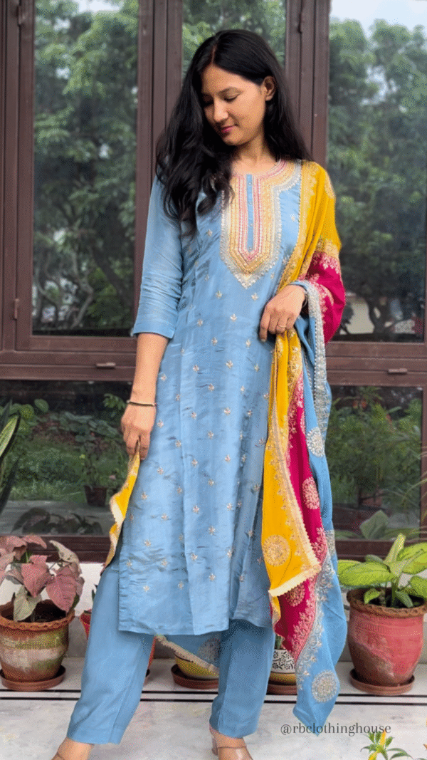 Shimmer Tissue Party wear Suit Set