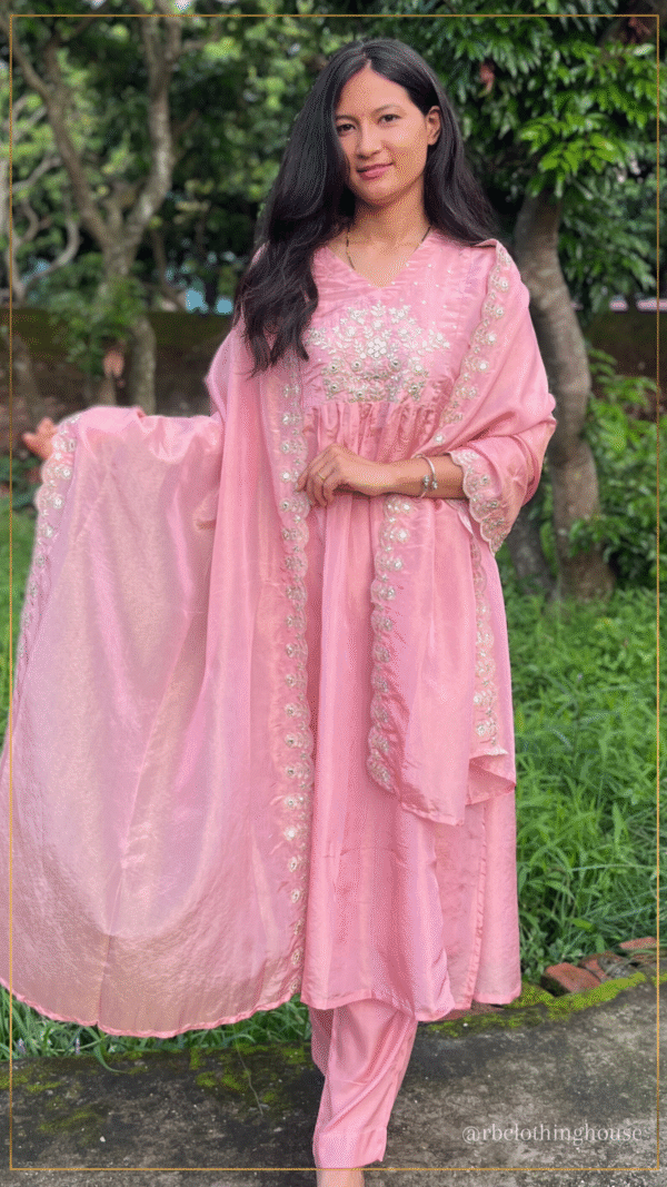 Shimmer Tissue A-Line Suit Set