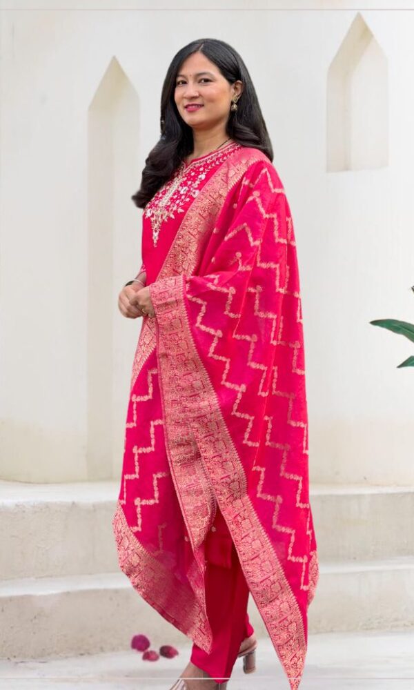 Rani-Pink Dola Silk Set