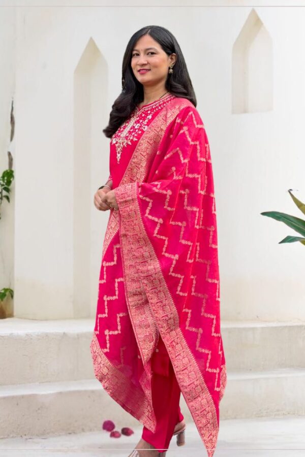 Rani-Pink Dola Silk Set
