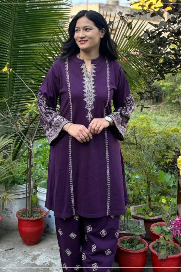 Purple Woollen Co-ord Set