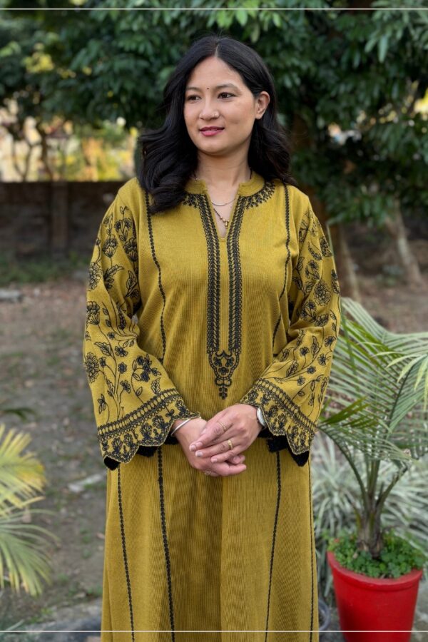 Mustard Woollen Co-ord Set