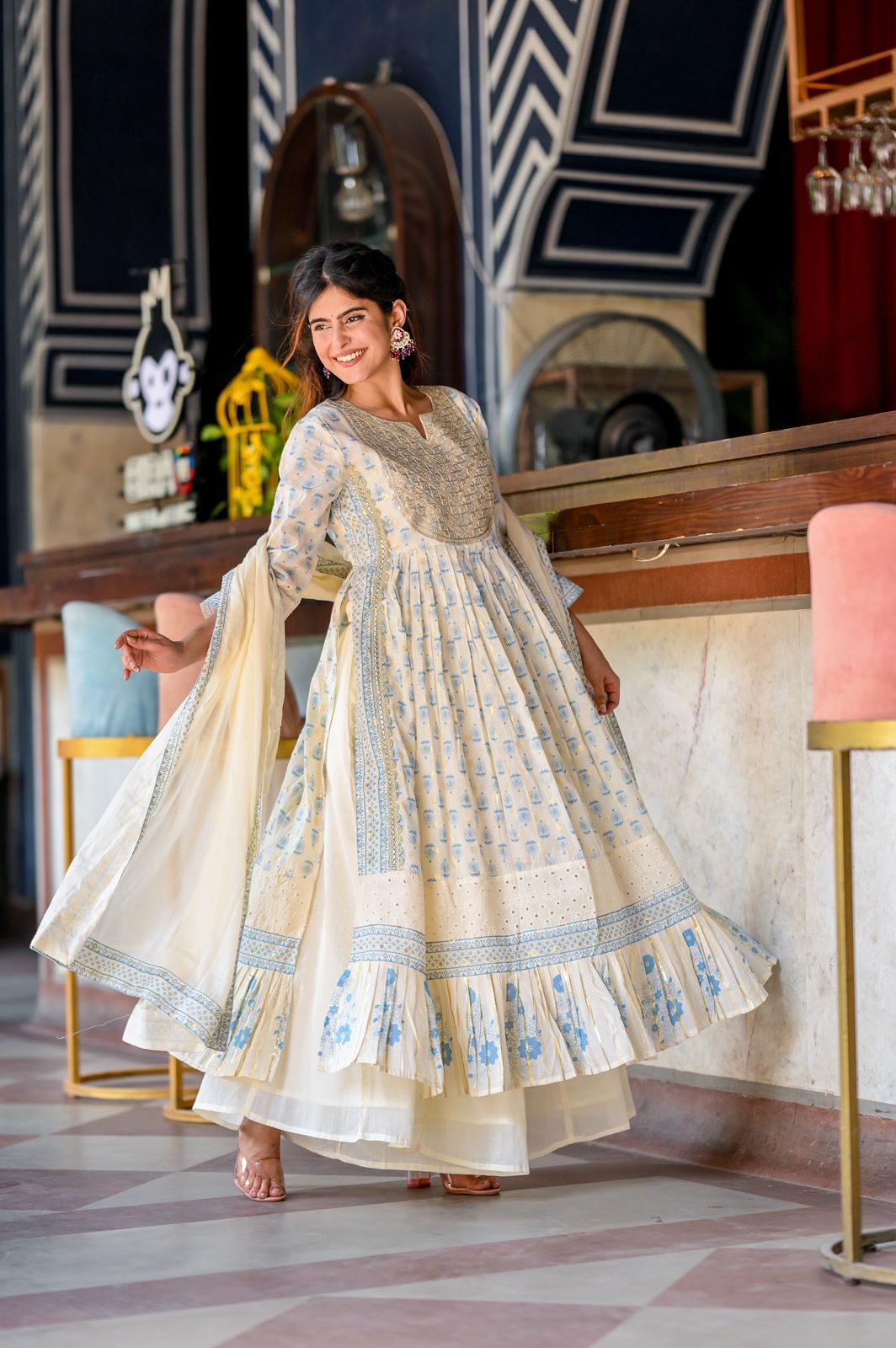 Cotton Chanderi Nyra Cut Suit Set