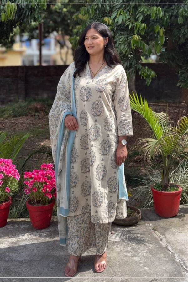 Soft Ivory Cotton Suit Set
