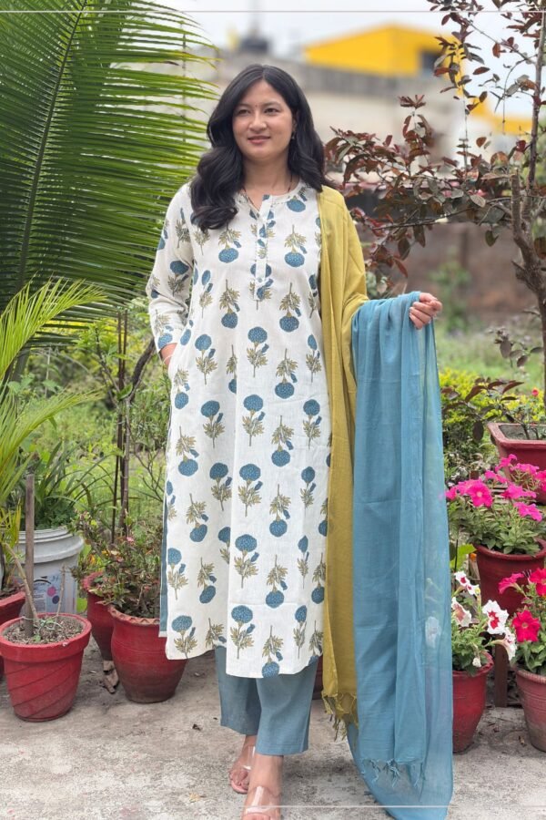 Block Print Cotton Flex Suit Set