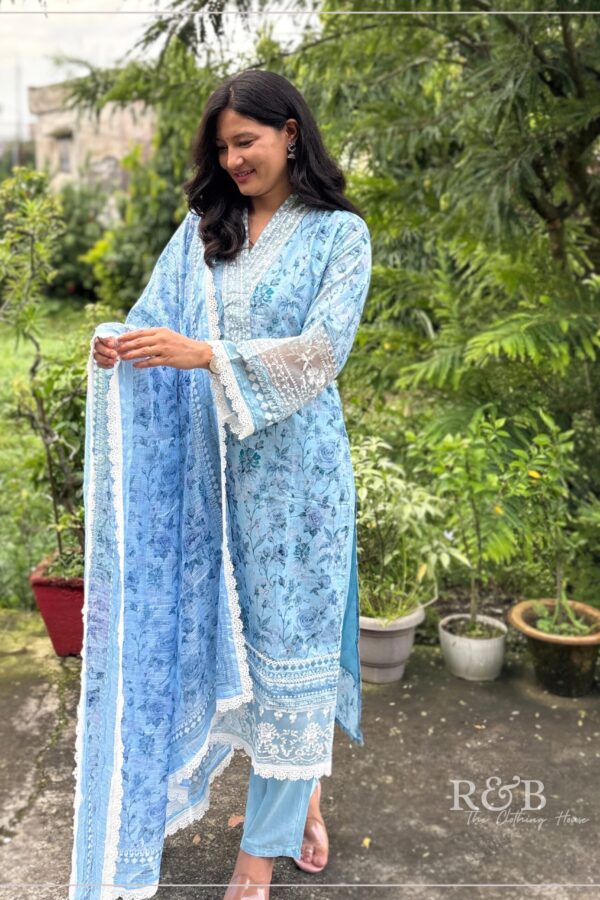 Muslin Digital Printed Straight Suit